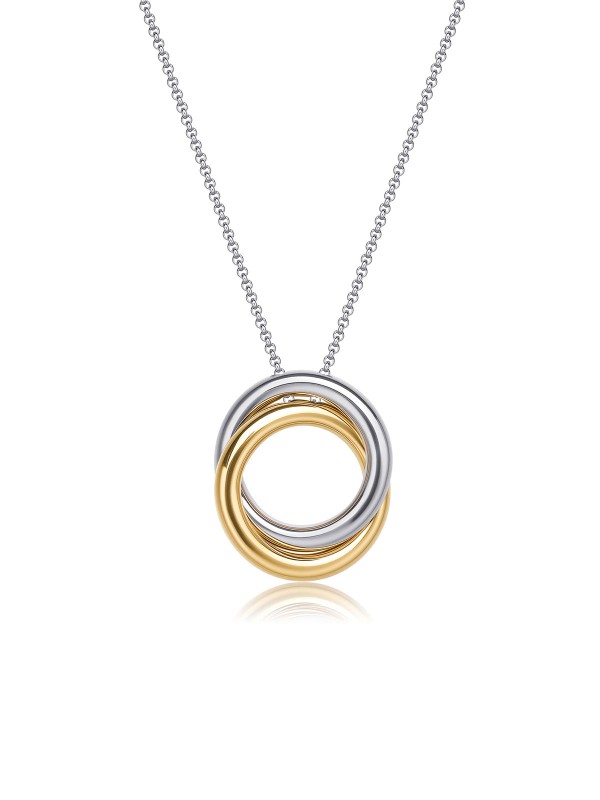 Brosway AURA ogrlica donosi prefinjen spoj elegancije i simbolike kroz dizajn dva ukrštena kruga u bojama srebra i žutog zlata. Napravljena od nerđajućeg čelika, savršena je za svaku priliku i svakodnevno nošenje.