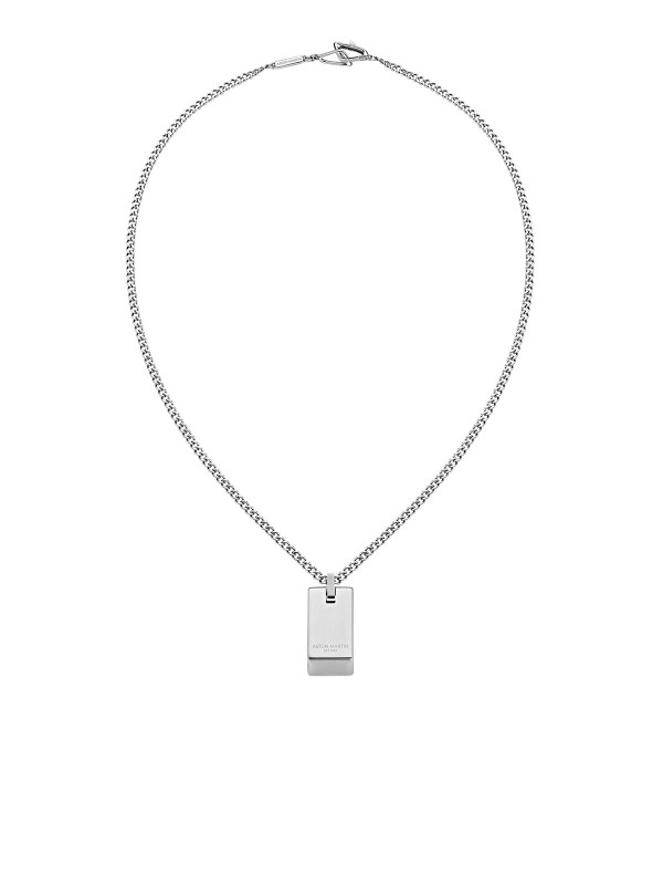 Aston Martin MJIBF5NU0 – elegantna muška ogrlica izrađena od nerđajućeg čelika 316L u boji srebra. Minimalističkog dizajna sa pločicom od brušenog čelika na kojoj je ugraviran natpis “Aston Martin EST 1913”. Kombinacija prefinjenosti i snage, ova ogrlica odražava bezvremenski duh luksuza i preciznosti karakterističan za Aston Martin brend. Dužina: 60 cm.