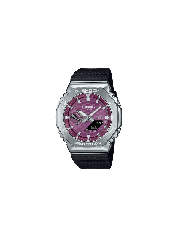 G-SHOCK GBM-2100A-4BER – muški sportski sat iz kolekcije G-Shock Classic. analogno digitalni kvarcni mehanizam, izrađen od kućište guma / čelik sa gumena narukvica. Vodootporan, otporan na udarce i idealan za aktivan stil života.