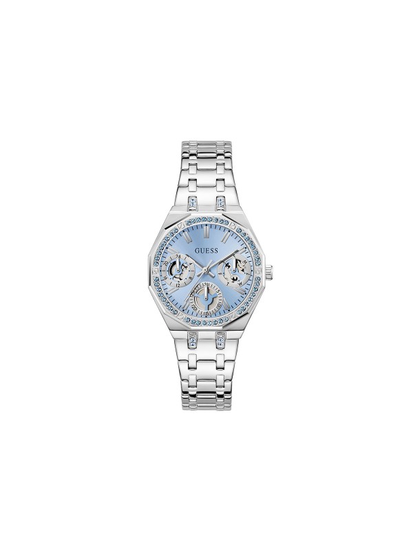 GUESS GW1009L1 – elegantan ženski elegantni sat iz kolekcije Fall 2025. Kućište i narukvica izrađeni su od visokokvalitetnog nerđajućeg čelika, sa kvarcni mehanizmom. U Boji Srebra i prepoznatljiv Guess dizajn čine ovaj model savršenim dodatkom svakoj odevnoj kombinaciji.