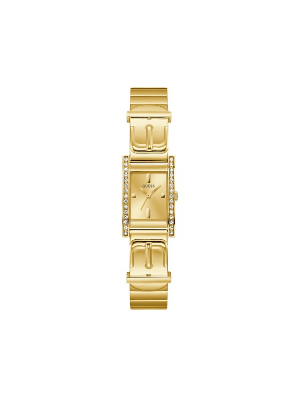 GUESS GW0939L2 – elegantan ženski elegantni sat iz kolekcije Fall 2025. Kućište i narukvica izrađeni su od visokokvalitetnog nerđajućeg čelika, sa kvarcni mehanizmom. U Boji Žutog Zlata i prepoznatljiv Guess dizajn čine ovaj model savršenim dodatkom svakoj odevnoj kombinaciji.