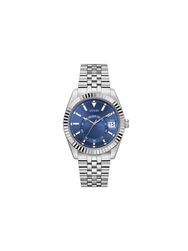 GUESS GW0977G1 – elegantan muški elegantni sat iz kolekcije Fall 2025. Kućište i narukvica izrađeni su od visokokvalitetnog nerđajućeg čelika, sa kvarcni mehanizmom. U Boji Srebra i prepoznatljiv Guess dizajn čine ovaj model savršenim dodatkom svakoj odevnoj kombinaciji.