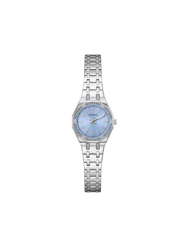 GUESS GW1010L1 – elegantan ženski elegantni sat iz kolekcije Fall 2025. Kućište i narukvica izrađeni su od visokokvalitetnog nerđajućeg čelika, sa kvarcni mehanizmom. U Boji Srebra i prepoznatljiv Guess dizajn čine ovaj model savršenim dodatkom svakoj odevnoj kombinaciji.