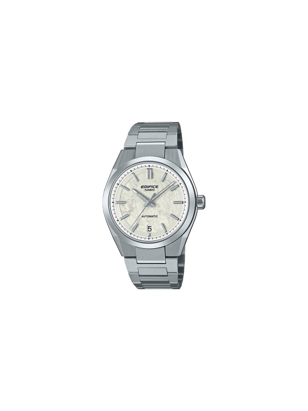 CASIO EDIFICE EFK-100D-7AER – automatski sat u boji srebra sa brojčanikom u boji srebra, izrađen za ljubitelje sofisticiranog dizajna i automobilskog duha. Brojčanik sa teksturom u stilu kovanog karbona donosi luksuznu dinamiku, dok safirno staklo, podignuti indeksi i konturisana korona potvrđuju beskompromisni kvalitet. Elegantno kućište krije mehanički mehanizam sa rezervom snage od 40h, vidljiv kroz providnu poleđinu kućišta. Sa vodootpornošću od 100m, pruža idealnu kombinaciju stila i izdržljivosti.