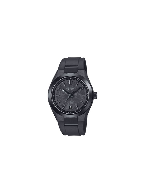 CASIO EDIFICE EFK-100XPB-1AER – bezvremenski muški sat sa automatskim mehanizmom smeštenim u lagano, ali izdržljivo kućište od kovanih karbonskih vlakana. Brojčanik inspirisan auto-industrijom sa karbonskim uzorkom i podignutim markerima. Providna poleđina kućišta otkriva precizni mehanički rad, dok crna gumena narukvica sa sigurnosnom kopčom donosi udobnost i stil. Safirno staklo otporno na grebanje i vodootpornost do 100m za svakodnevne izazove.