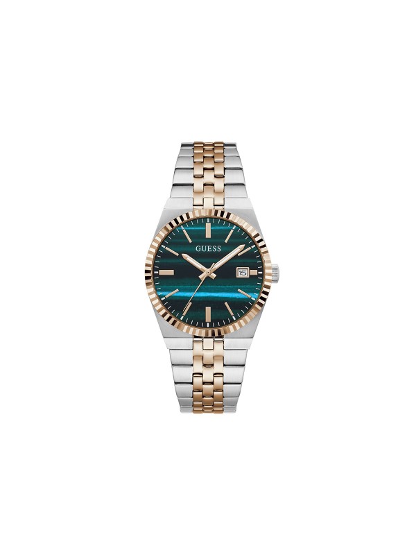 Guess Vincent muški sat sa zelenim brojčanikom sa motivom malahita. Dvobojni nerđajući čelik, prečnik 39 mm i sofisticiran dizajn. Naruči online!