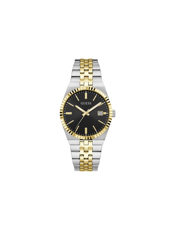 Guess Vincent muški sat sa crnim brojčanikom i kućištem od nerđajućeg čelika u dve boje. Prečnik 39 mm i kvarcni mehanizam. Naruči online!