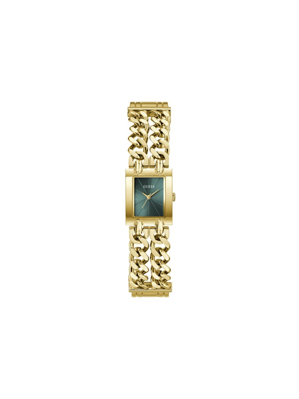 Guess Micro Mod ženski sat u boji žutog zlata sa plavozelenim brojčanikom. Prečnik 20 mm i minimalistički dizajn. Naruči online!