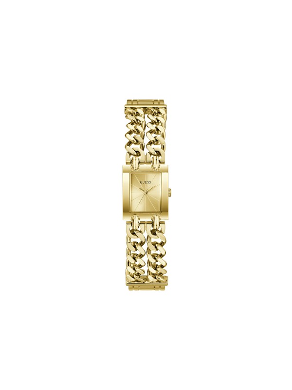 Guess MICRO MOD ženski sat u boji žutog zlata sa kućištem prečnika 20 mm. Kvarcni mehanizam i minimalistički dizajn. Naruči online!