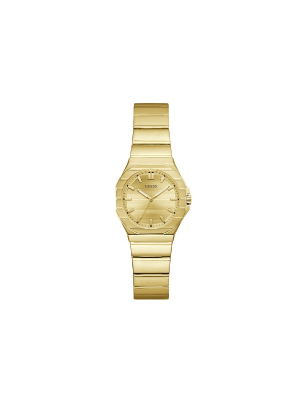 Guess Jaqueline ženski sat u boji žutog zlata sa analognim kvarcnim mehanizmom. Elegantan i minimalistički dizajn. Naruči online!