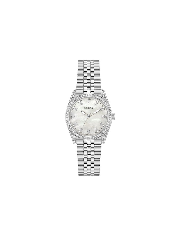 Guess JADA ženski sat u srebrnoj boji sa sedefastim brojčanikom i cirkonima. Elegantan i sofisticiran dizajn. Naruči online!