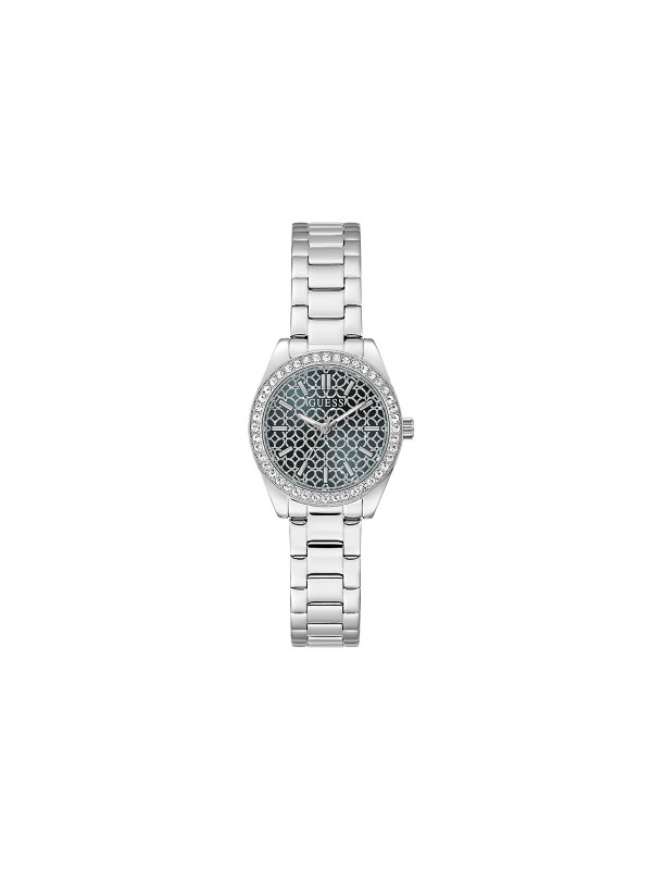 Guess Mini Luna ženski sat sa plavim brojčanikom i cirkonima. Kvarcni mehanizam, mineralno staklo i elegantan dizajn. Naruči online!