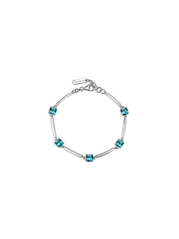 Ženska Brosway Fancy Aqua Green narukvica od srebra 925 sa plavozelenim cirkonima i rodijumskim premazom. Elegantan dizajn. Naruči online!