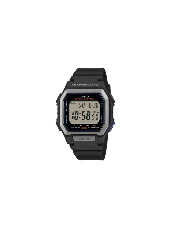Casio W-738H-1AVEF muški sportski digitalni sat u crnoj boji. Vibracioni alarm, LED osvetljenje i vodootpornost do 100 m. Naruči online!