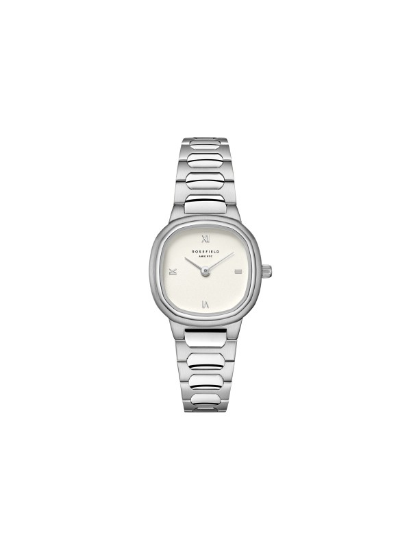 Rosefield Gaia XS. Srebrni ženski sat malih dimenzija (25mm). Bež mat brojčanik i retro dizajn za sofisticiran izgled.