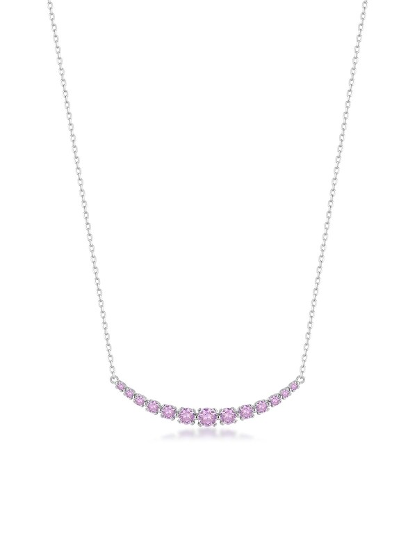 Ženska Brosway Fancy Vibrant Pink ogrlica od srebra 925, ukrašena roze cirkonima. Elegantna i ženstvena ogrlica savršena za svakodnevno nošenje ili poklon.