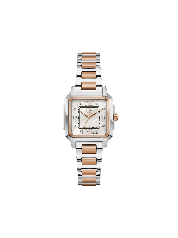 Gc Square Cut Lady ženski sat sa kvadratnim kućištem u kombinaciji srebra i roze zlata. Safirno staklo i švajcarski kvarcni mehanizam. Naruči online!
