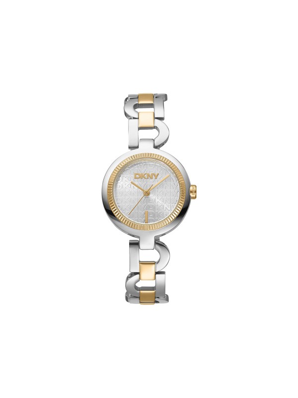 DKNY ženski analogni sat u kombinaciji srebra i žutog zlata sa srebrnim brojčanikom. Elegantan dizajn za svaku priliku. Naruči online!
