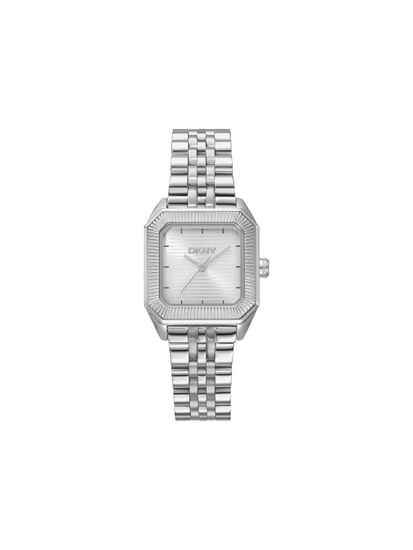 DKNY ženski analogni sat u srebrnoj boji sa kvadratnim kućištem. Elegantan i minimalistički dizajn. Naruči online!