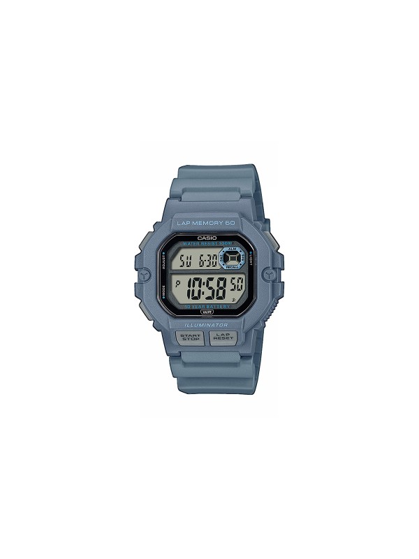 Casio Timeless digitalni sportski sat u plavoj boji sa memorijom za 60 krugova i LED osvetljenjem. Vodootpornost do 50 m i praktičan sportski dizajn.