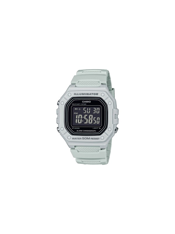 Casio Timeless sportski digitalni sat sa LED osvetljenjem, alarmom i štopericom. Gumeno kućište i vodootpornost do 50 m za svakodnevnu upotrebu.