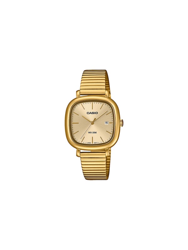 Ženski Casio Timeless sat u boji žutog zlata sa analognim prikazom i displejom za datum. Vodootpornost do 50 m i elegantan svakodnevni dizajn. Poruči online!