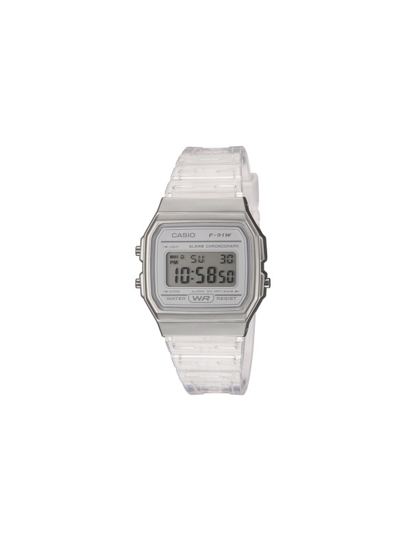 Casio Timeless unisex digitalni sat u transparentno beloj boji sa LED osvetljenjem, alarmom i štopericom. Lagan retro dizajn i svakodnevna praktičnost.