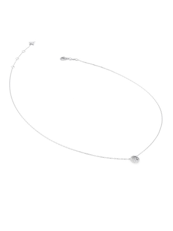 Ženska Guess ogrlica od srebra 925 sa cirkonima i podesivom dužinom 41–46 cm. Elegantan i moderan dizajn. Naruči online!