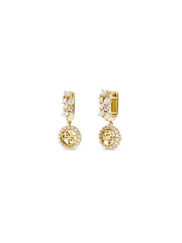 Ženske Guess Pretty minđuše sa zlatnom prevlakom i cirkonima od srebra 925. Elegantan i ženstven dizajn. Naruči online!