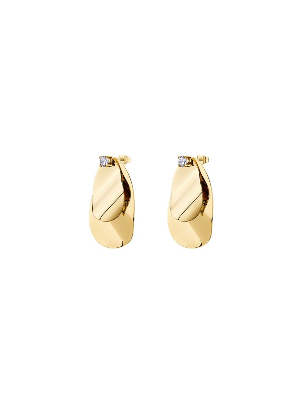 Ženske minđuše od nerđajućeg čelika u boji žutog zlata sa cirkonom. Elegantne i moderne, savršene za svaku priliku. Kupite odmah online!