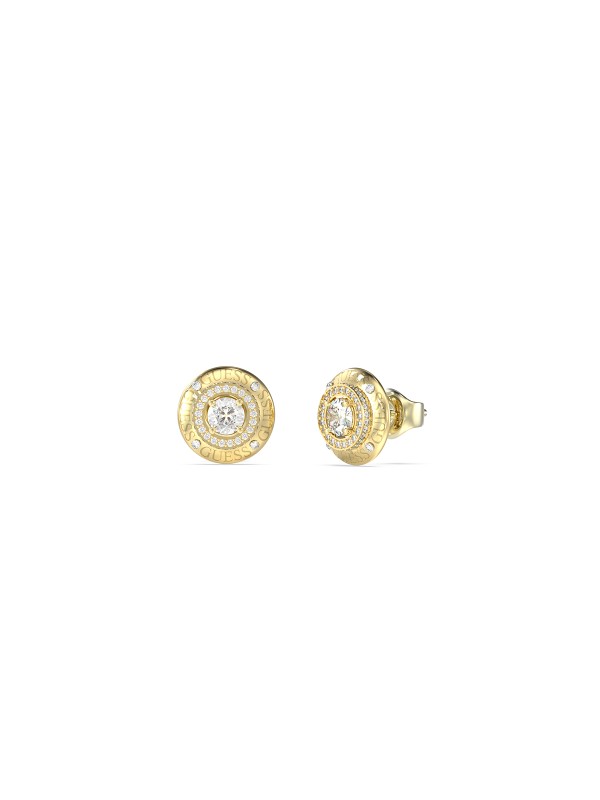 Guess ženske minđuše od nerđajućeg čelika u boji žutog zlata sa cirkonima. Elegantne i moderne, savršene za svaku priliku. Kupite odmah online!