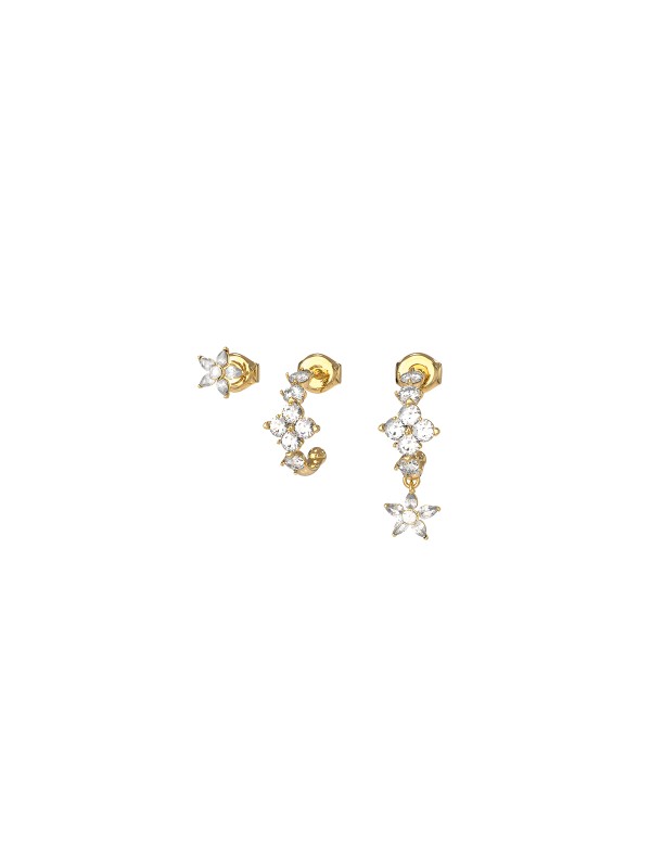 Guess ženske minđuše od nerđajućeg čelika u boji žutog zlata sa cirkonima. Elegantne i moderne, idealne za svaku priliku. Kupite odmah online!