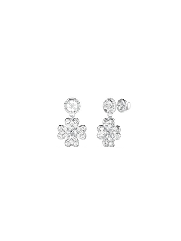 Guess ženske minđuše od nerđajućeg čelika u boji srebra sa simbolom deteline sa 4 lista. Elegantne i moderne. Kupite odmah online!