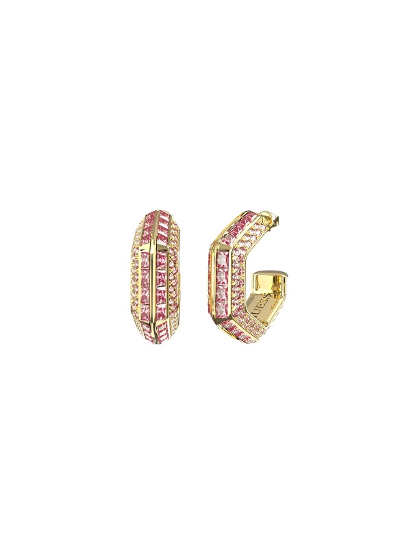 Ženske minđuše od nerđajućeg čelika u boji žutog zlata sa roze cirkonima. Elegantne i moderne, savršene za svaku priliku. Kupite odmah online!
