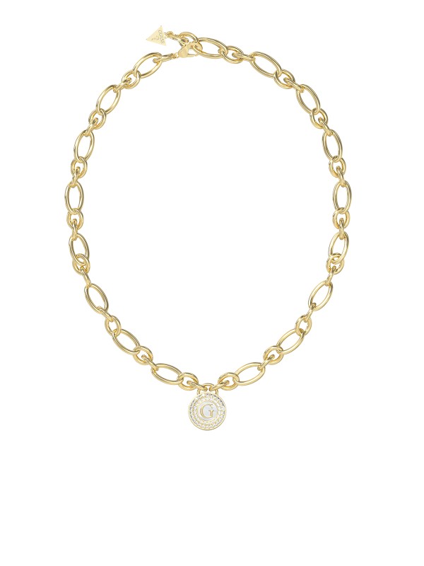 Ženska ogrlica od nerđajućeg čelika u boji žutog zlata sa privezakom medaljonom. Elegantna i moderna, savršena za svaku priliku. Kupite odmah online!