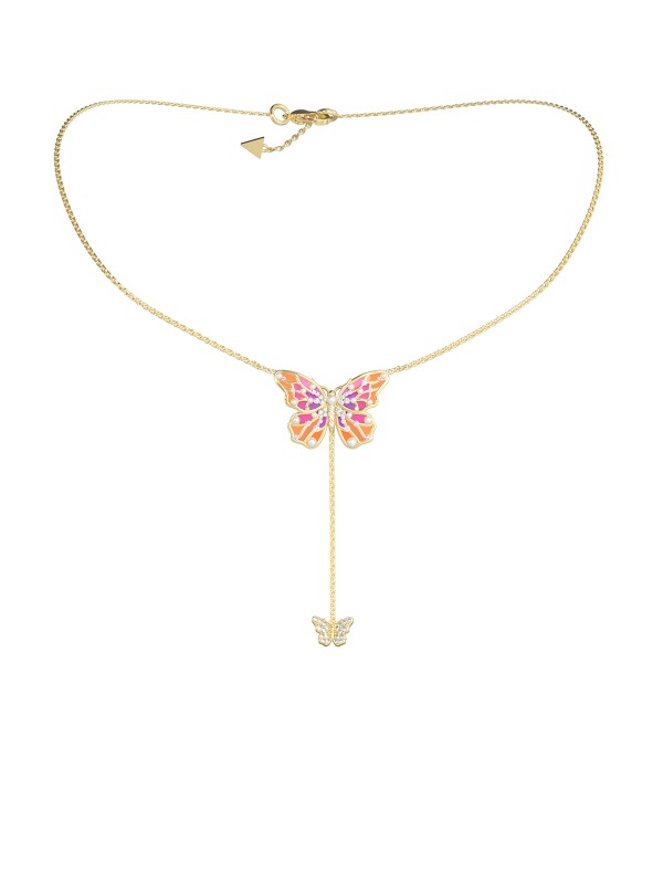 Ženska ogrlica od nerđajućeg čelika u boji žutog zlata sa leptir detaljem. Elegantna i podesiva, savršena za svaki dan. Kupite odmah online!