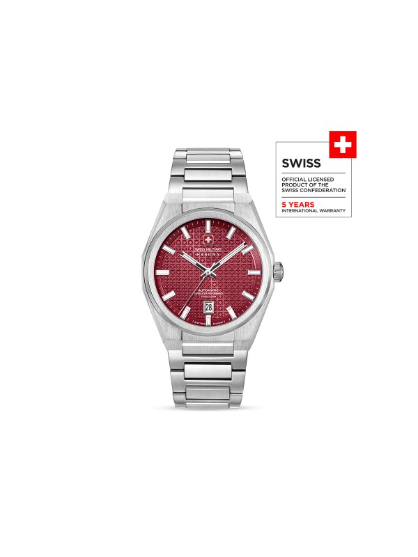 SWISS MILITARY HANOWA AVALANCHE 735 automatski sat sa crvenim brojčanikom, safirnim staklom i Swiss Made mehanizmom. 5 godina garancije.