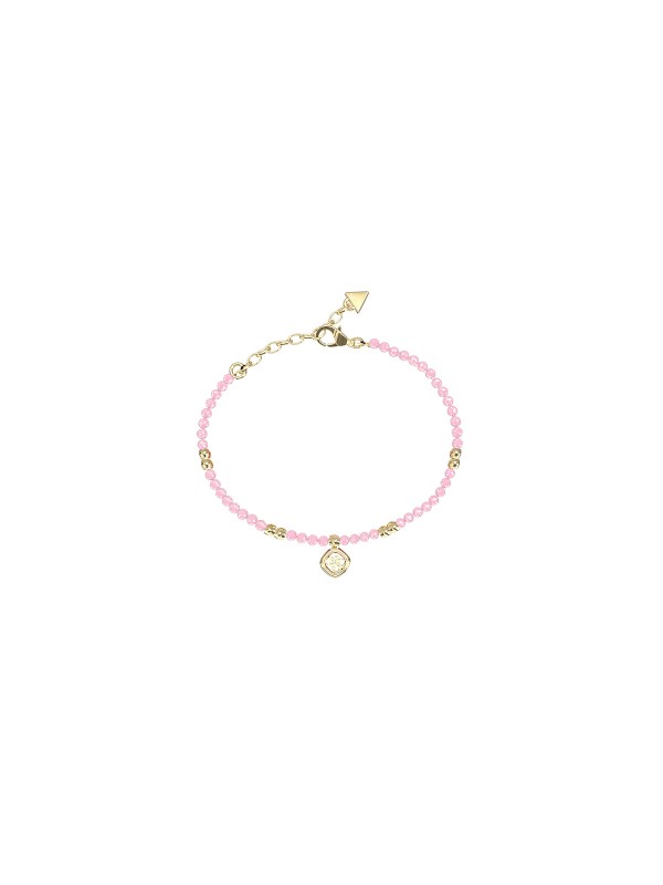 Ženska Guess narukvica u boji žutog zlata sa pink cirkonima. Elegantan i blistav dizajn za različite prilike. Naruči online!