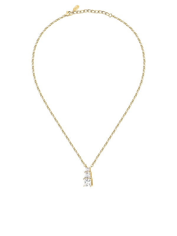 Ženska Karl Lagerfeld LIGHTS ogrlica u boji žutog zlata sa tri cirkona. Nerđajući čelik i elegantan sofisticiran dizajn. Naruči online!