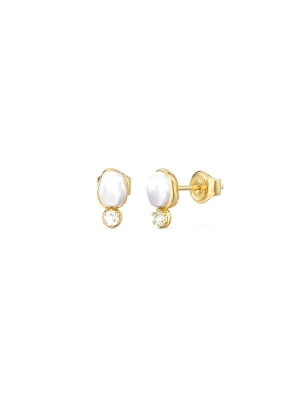 Guess ženske minđuše u boji žutog zlata sa biserom i cirkonom. Nerđajući čelik i elegantan, sofisticiran dizajn. Naruči online!