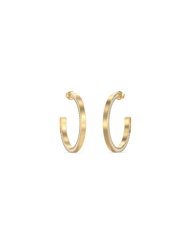 Guess ženske minđuše u boji žutog zlata sa cirkonima. Elegantne alke prečnika 40 mm od nerđajućeg čelika. Naruči online!