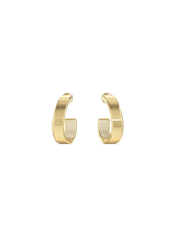 Guess ženske minđuše alke u boji žutog zlata sa cirkonima. Nerđajući čelik i elegantan, klasičan dizajn. Naruči online!