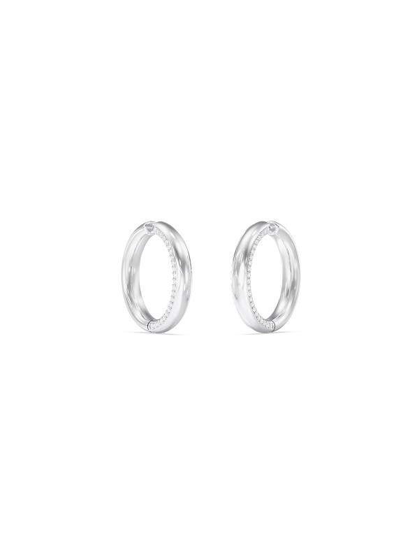 Ženske Guess minđuše u srebrnoj boji sa cirkonima. Elegantne alke prečnika 25 mm od nerđajućeg čelika. Naruči online!