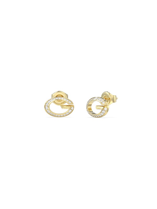 Ženske Guess G Camden minđuše u boji žutog zlata sa cirkonima. Nerđajući čelik i elegantan, moderan dizajn. Naruči online!