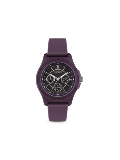 Elegantni Esprit ženski sat od reciklirane plastike u bordo boji, prečnika 38mm, sa kvarcnim mehanizmom i vodootpornošću do 30m.