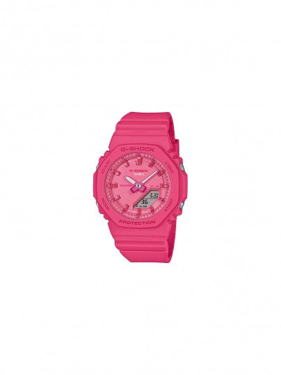 Unisex G-SHOCK sat u pink boji iz serije GMA-P2100, manjih dimenzija, savršen za svaku odevnu kombinaciju.
