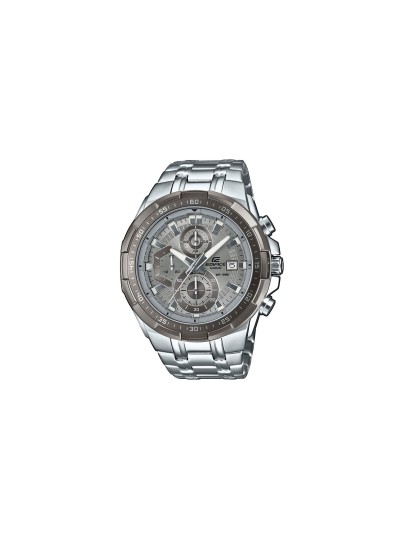 EDIFICE EFR-539DE-8AVUEF – veliki muški sportski hronograf sat izrađen od nerđajućeg čelika u boji srebra, sa snažnim trodimenzionalnim dizajnom kućišta i sivim brojčanikom, štopericom, neon displejom, prikazom datuma i vodootpornošću do 100m.