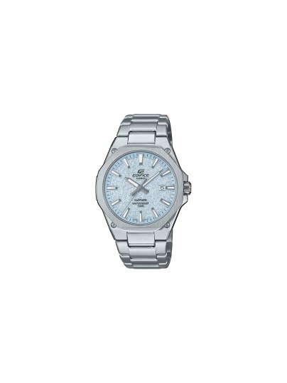 EDIFICE EFR-S108DE-2AVUEF – muški elegantni sat sa ultra tankim kućištem od 7,8 mm i teksturiranim svetlo plavim brojčanikom, izrađen od nerđajućeg čelika sa safirnim staklom, neon displejom, prikazom datuma i vodootpornošću do 100m.