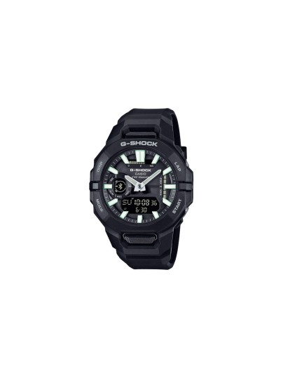 G‑SHOCK GBA-950-1AER – fitness muški sat iz G‑SQUAD serije u crnoj boji sa multifunkcijama kao što su Bluetooth, koraci, automatsko merenje tempa, baterija traje do 2 godine i vodootpornost do 200 m.