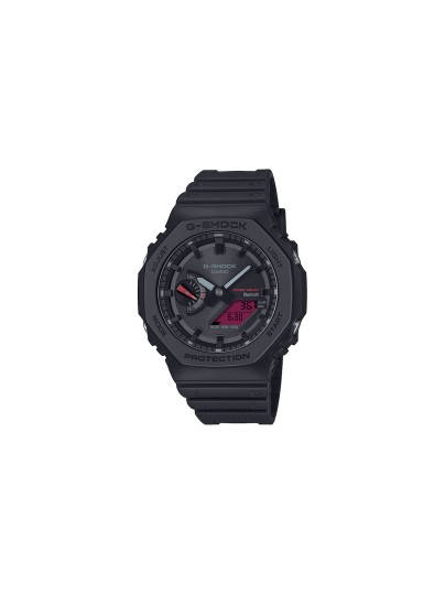 G‑SHOCK GA-B2100BBR-1AER – sportski muški sat sa crnim kućištem i narukvicom, crveni LCD ekran, Bluetooth, solarna baterija, vodootporan do 200 m.